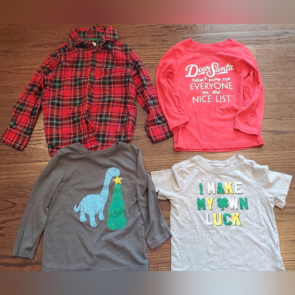 Lot of Boys Holiday Shirts- 4T